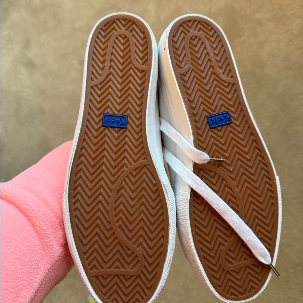 Keds White Sneakers with Gold Accents - Picture 3 of 5